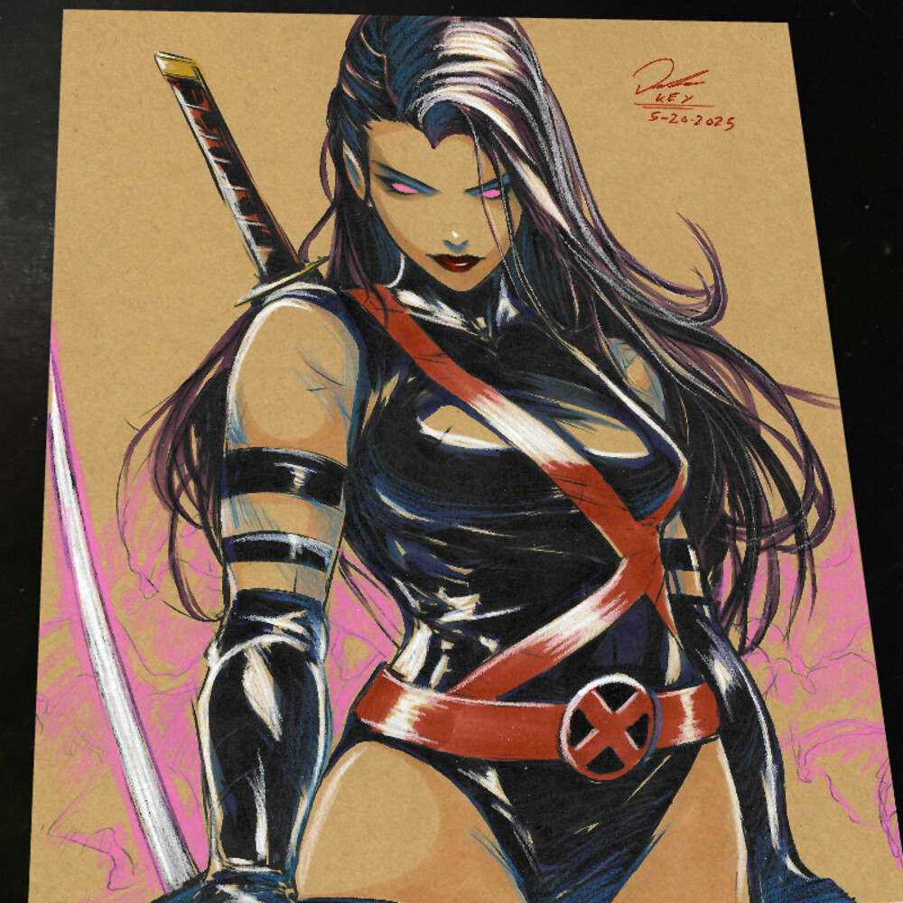 Psylocke Art Print Signed 8.5x11 | Art by Keyeske